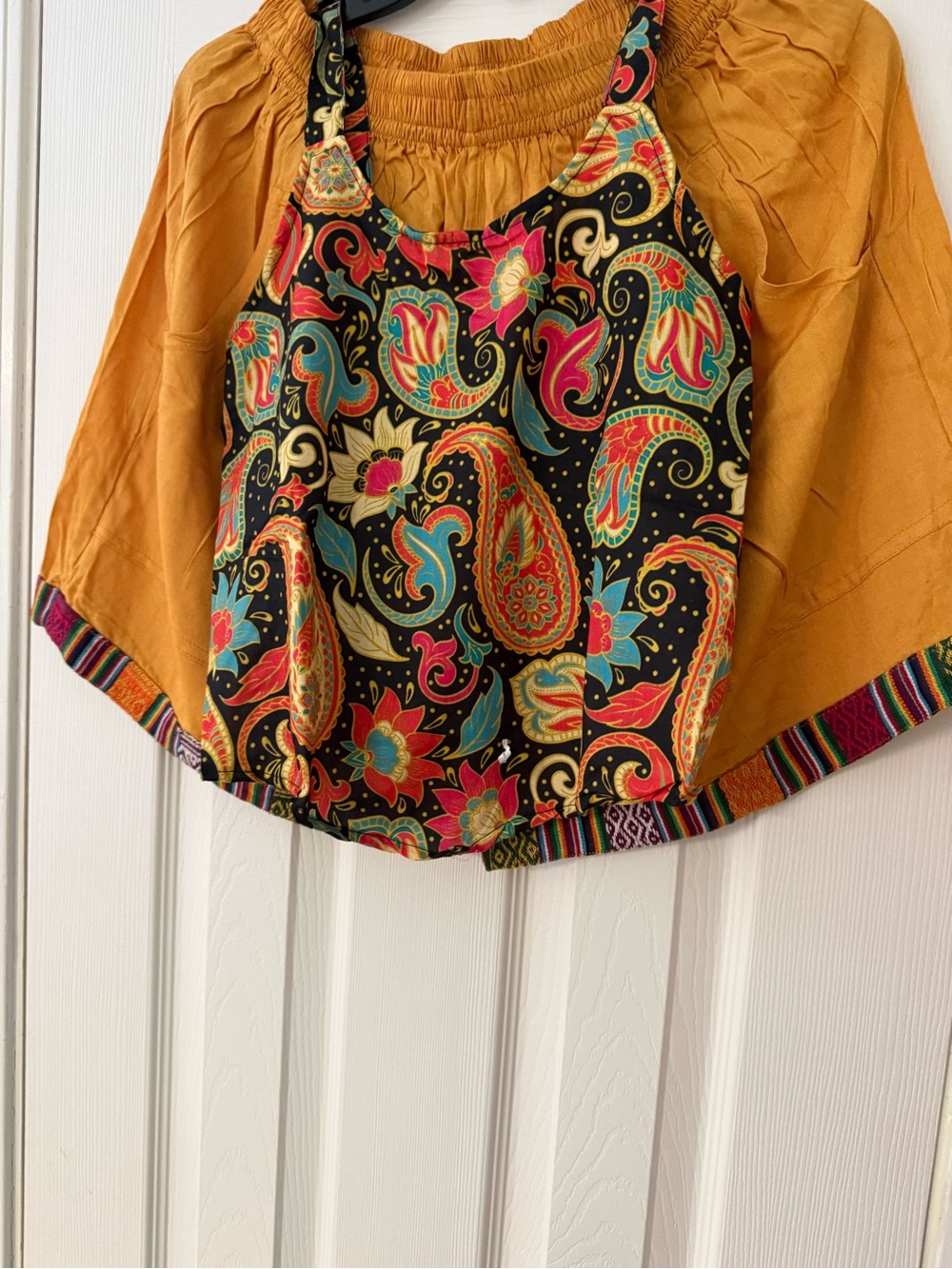 Boho Paisley Tank Top and short set Mustard